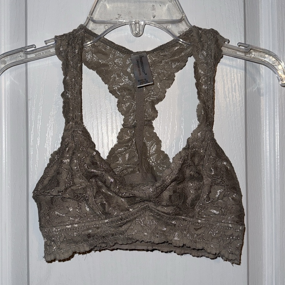 Dreamwear Grey/beige Lace Bralette Sz S